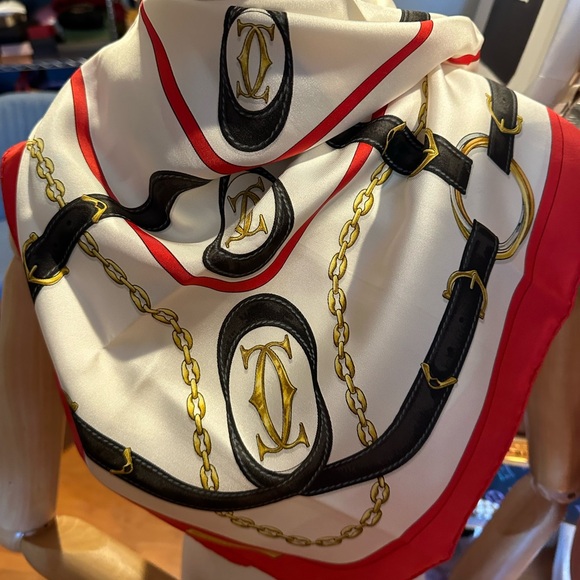 Cartier “le must de Cartier” silk scarf EUC aprox 33” square - Picture 4 of 11